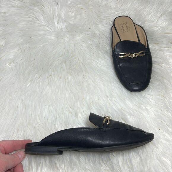 Naturalizer Kayden black Leather Mules Sz 7 - Picture 2 of 7